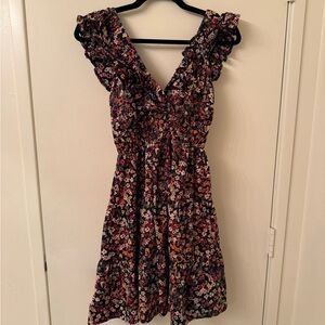 Abercrombie & Fitch Black Floral Mini Dress Size Xs